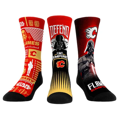 Unisex Rock Em Socks Darth Vader & Stormtrooper Calgary Flames Star Wars Three-Pack Crew Set