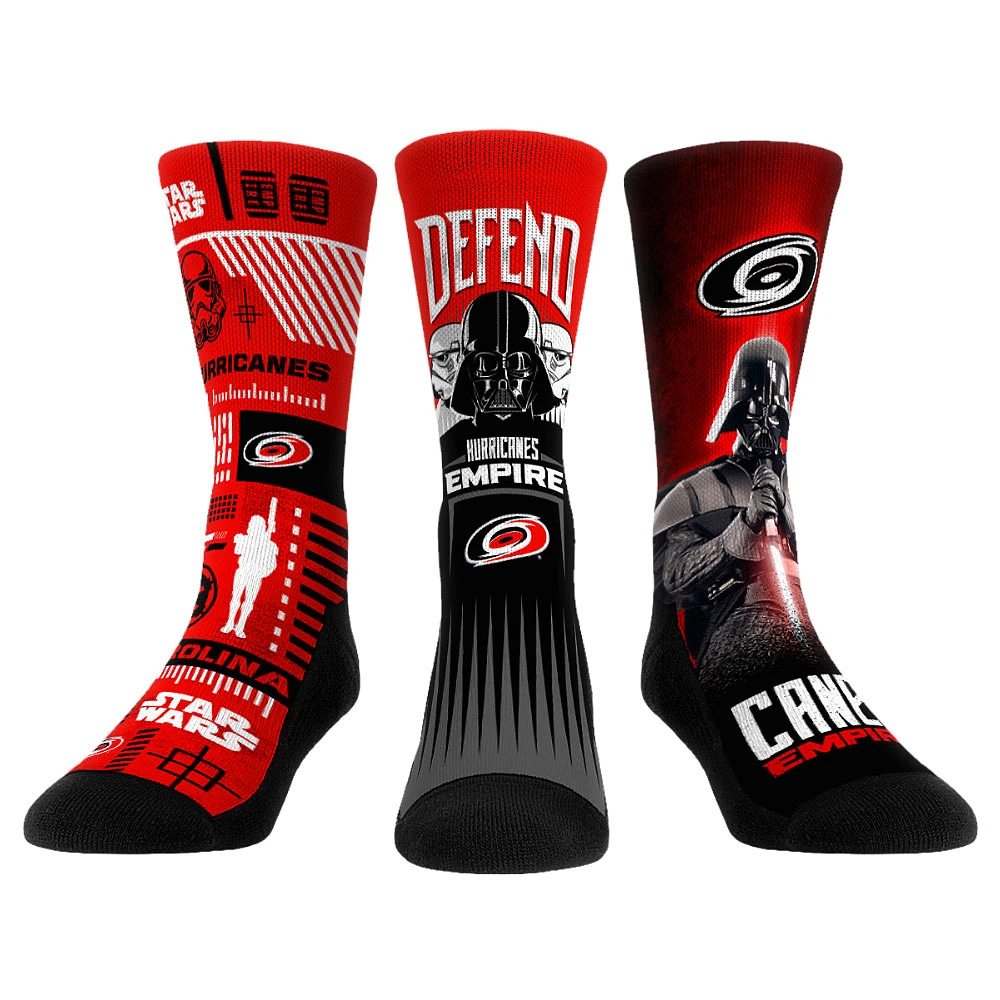 Unisex Rock Em Socks Darth Vader & Stormtrooper Carolina Hurricanes Star Wars Three-Pack Crew Set