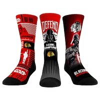 Unisex Rock Em Socks Darth Vader & Stormtrooper Chicago Blackhawks Star Wars Three-Pack Crew Set