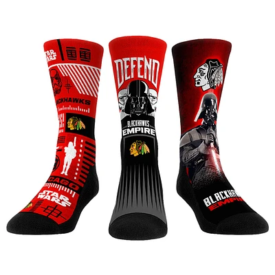 Unisex Rock Em Socks Darth Vader & Stormtrooper Chicago Blackhawks Star Wars Three-Pack Crew Set