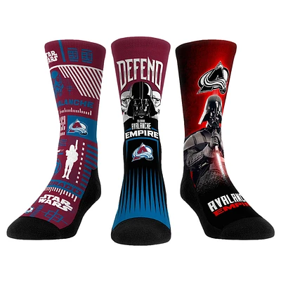 Unisex Rock Em Socks Darth Vader & Stormtrooper Colorado Avalanche Star Wars Three-Pack Crew Set