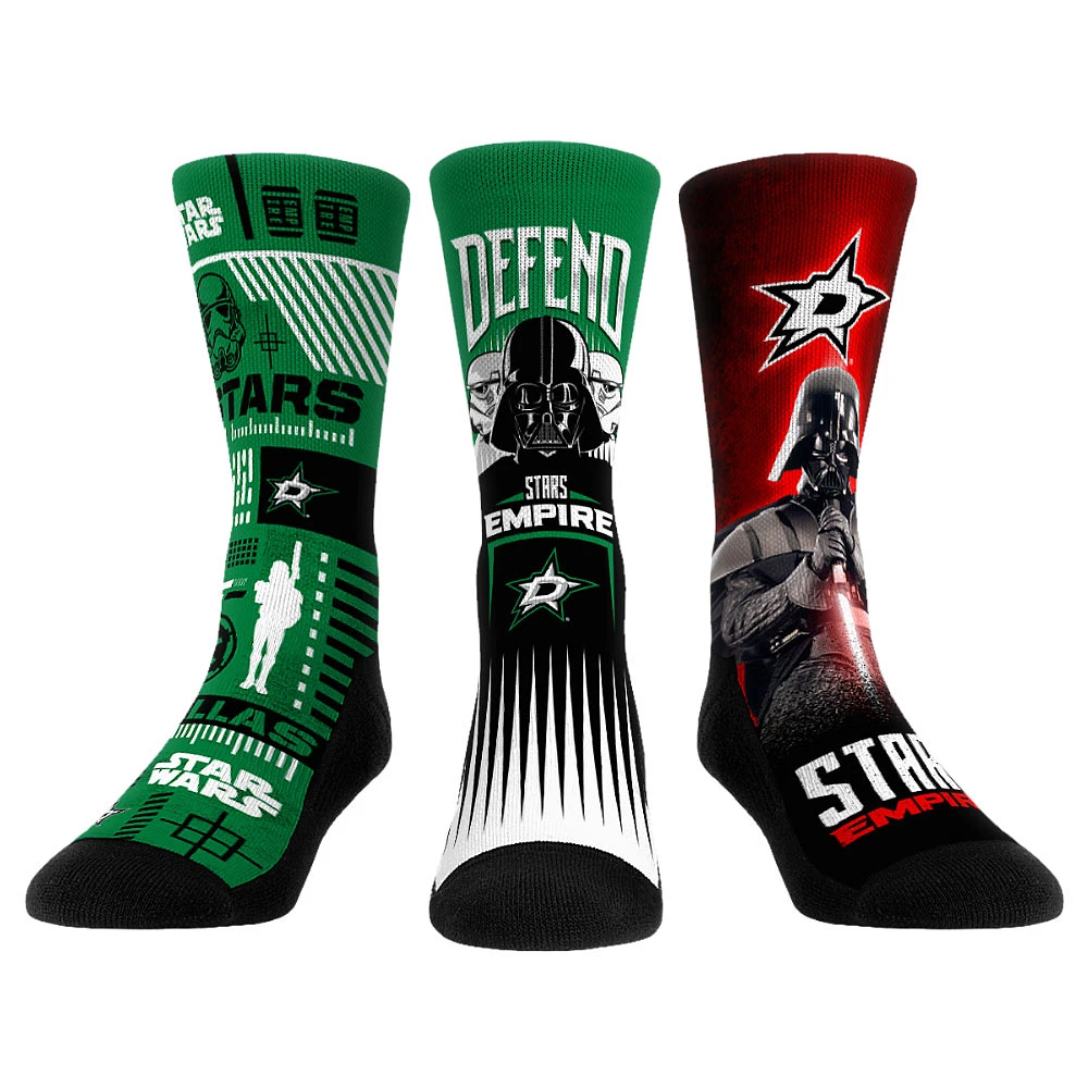 Unisex Rock Em Socks Darth Vader & Stormtrooper Dallas Stars Star Wars Three-Pack Crew Set