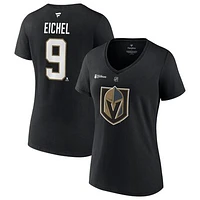 Women's Fanatics Jack Eichel Black Vegas Golden Knights 2023 Stanley Cup Champions Plus Size Name & Number V-Neck T-Shirt