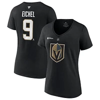Women's Fanatics Jack Eichel Black Vegas Golden Knights 2023 Stanley Cup Champions Plus Size Name & Number V-Neck T-Shirt