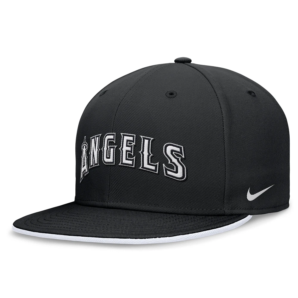 Men's Nike Black Los Angeles Angels Primetime True Performance Fitted Hat