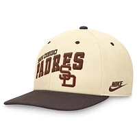 Men's Nike Cream/Brown San Diego Padres Rewind Cooperstown Collection Performance Snapback Hat