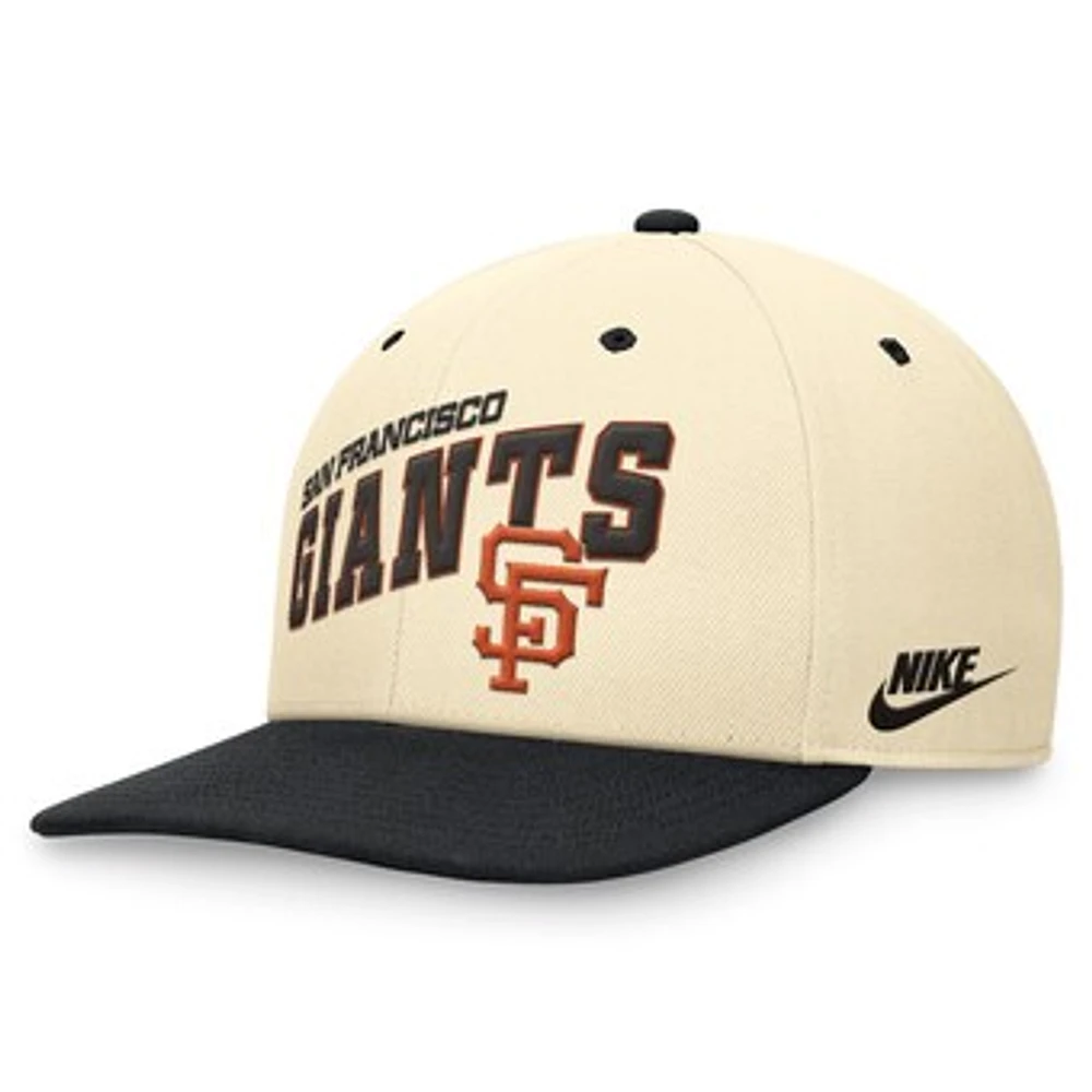 Men's Nike Cream/Black San Francisco Giants Rewind Cooperstown Collection Performance Snapback Hat