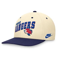 Men's Nike Cream/Royal Texas Rangers Rewind Cooperstown Collection Performance Snapback Hat