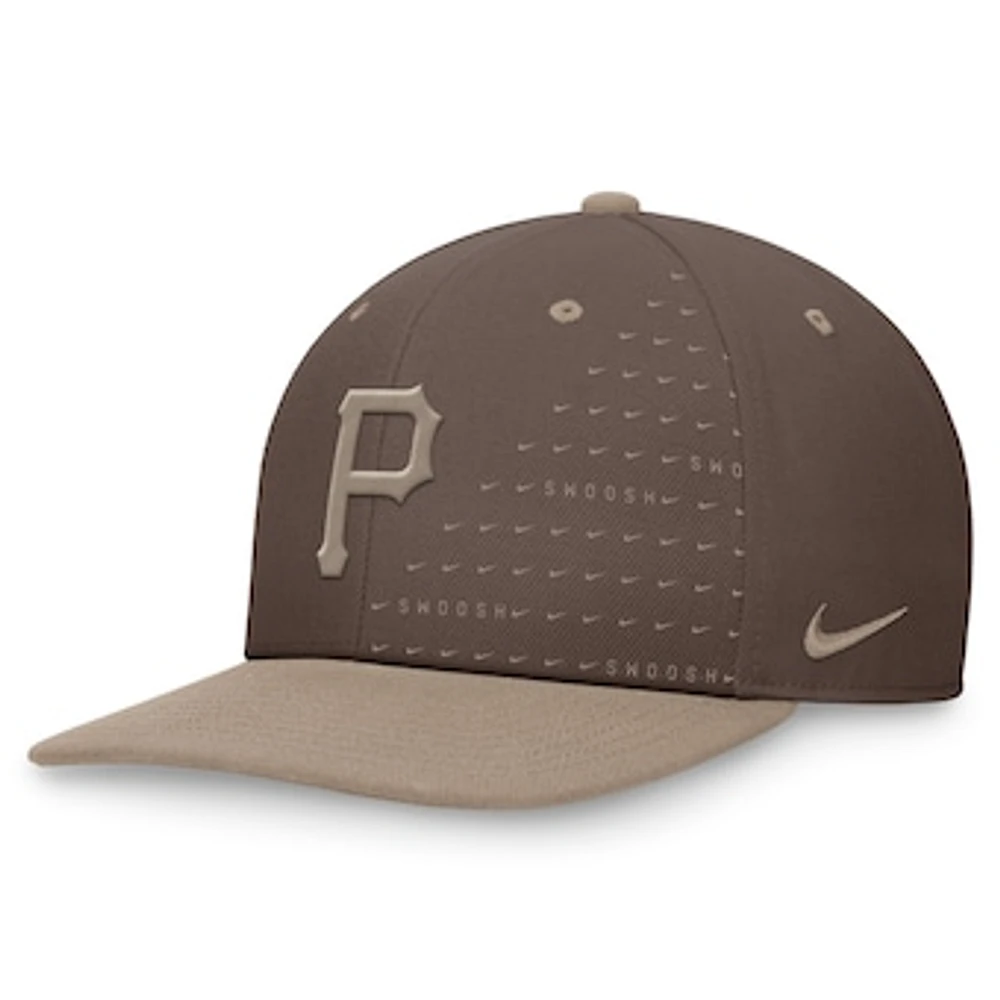 Men's Nike Brown Pittsburgh Pirates Statement Ironstone Pro Performance Snapback Hat