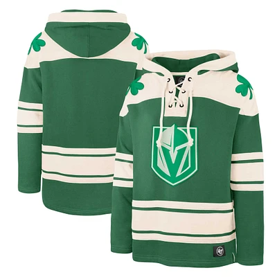 Men's '47 Kelly Green Vegas Golden Knights St. Patrick's Day Superior Lacer Pullover Hoodie