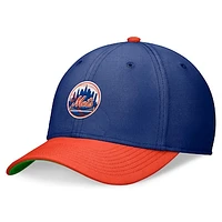 Men's Nike Royal/Orange New York Mets Cooperstown Collection Rewind Swooshflex Performance Hat