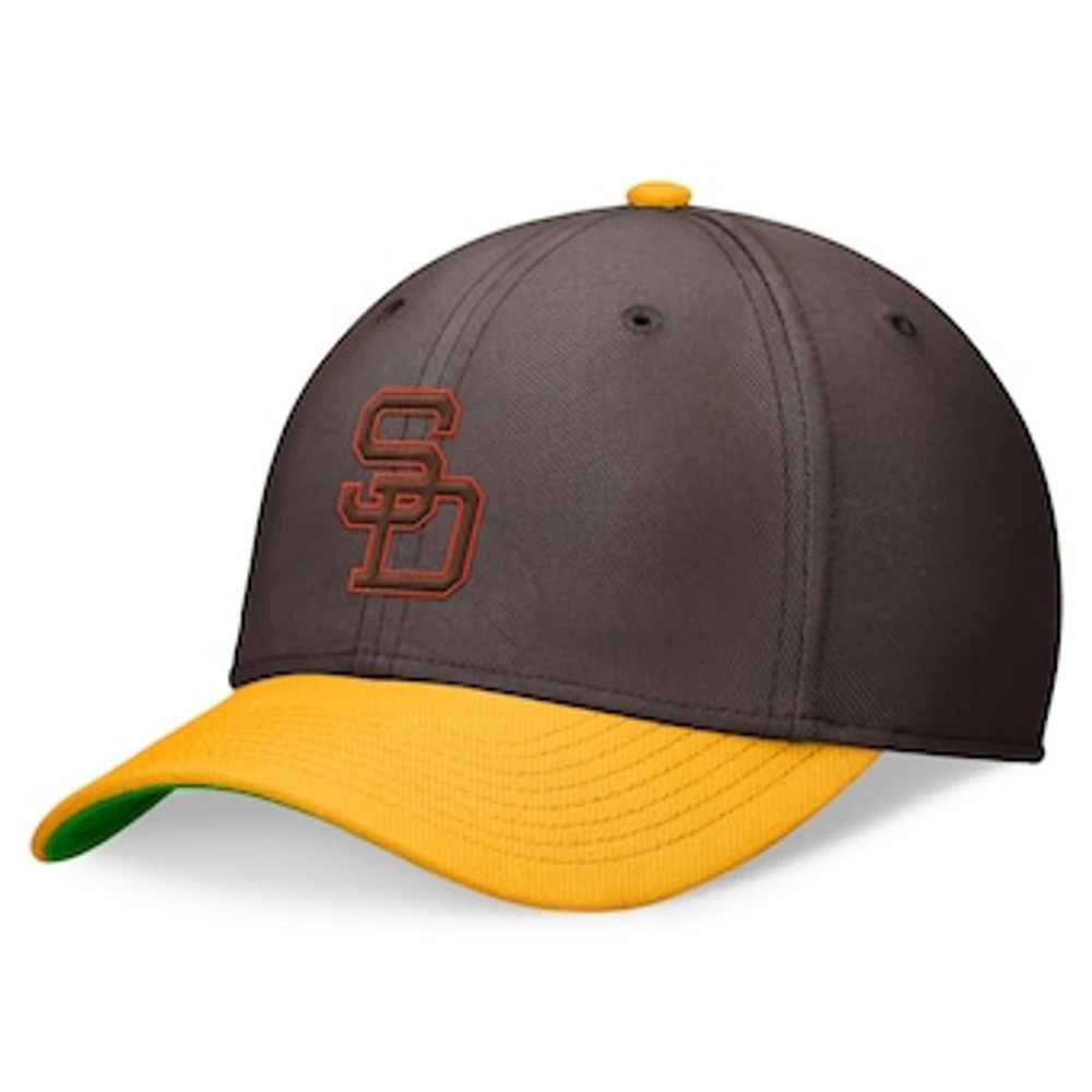 Men's Nike Brown/Gold San Diego Padres Cooperstown Collection Rewind Swooshflex Performance Hat