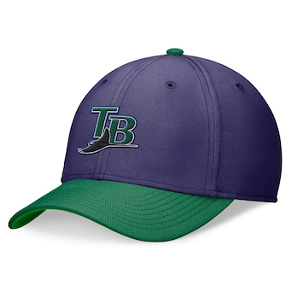 Men's Nike Purple/Green Tampa Bay Rays Cooperstown Collection Rewind Swooshflex Performance Hat