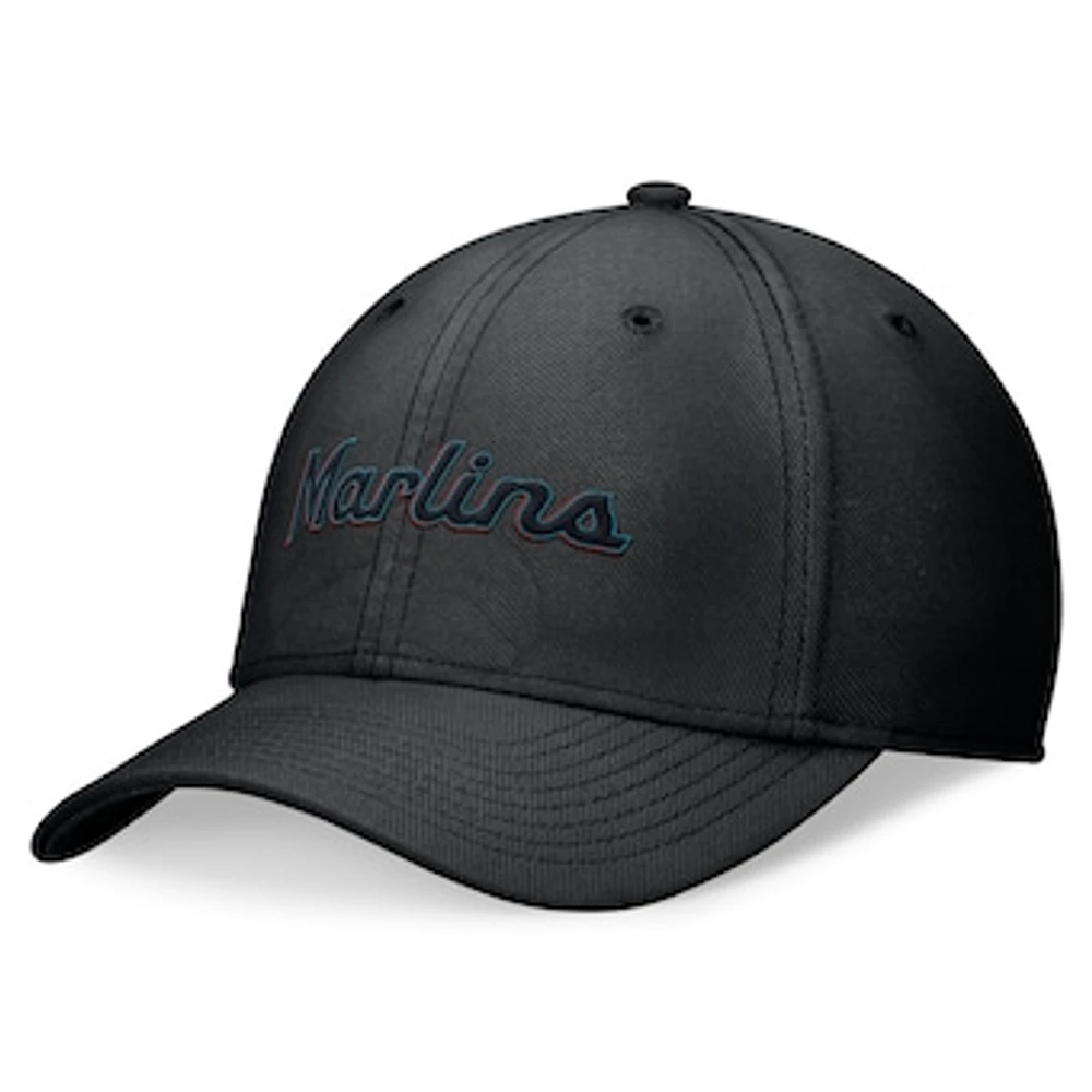 Men's Nike Black Miami Marlins Evergreen Performance Flex Hat