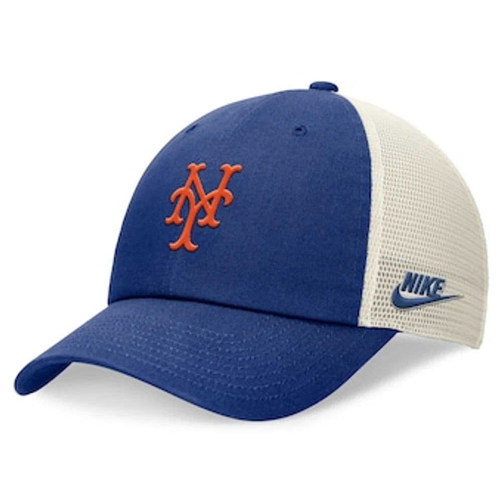 Men's Nike Royal New York Mets Cooperstown Collection Rewind Club Trucker Adjustable Hat