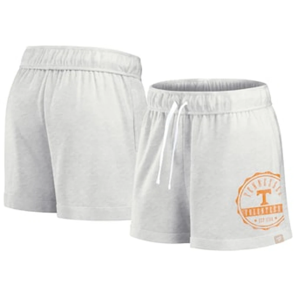 Women's Fanatics Oatmeal Tennessee Volunteers Win Badge Shorts