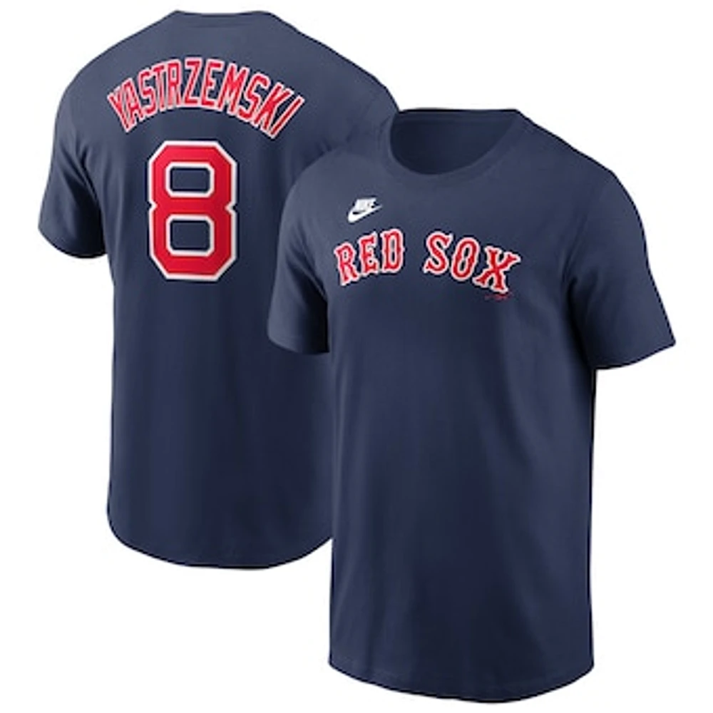 Men's Nike Carl Yastrzemski Navy Boston Red Sox Cooperstown Collection Fuse Name & Number T-Shirt