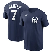 Men's Nike Mickey Mantle Navy New York Yankees Cooperstown Collection Fuse Name & Number T-Shirt