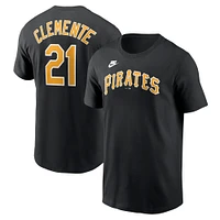 Men's Nike Roberto Clemente Black Pittsburgh Pirates Fuse Name & Number T-Shirt