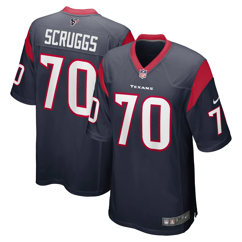 Men's Nike Juice Scruggs Navy Houston Texans Team Game Jersey