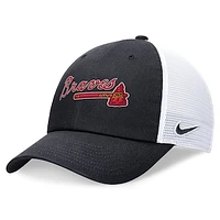 Men's Nike Navy Atlanta Braves Wordmark Adjustable Trucker Hat