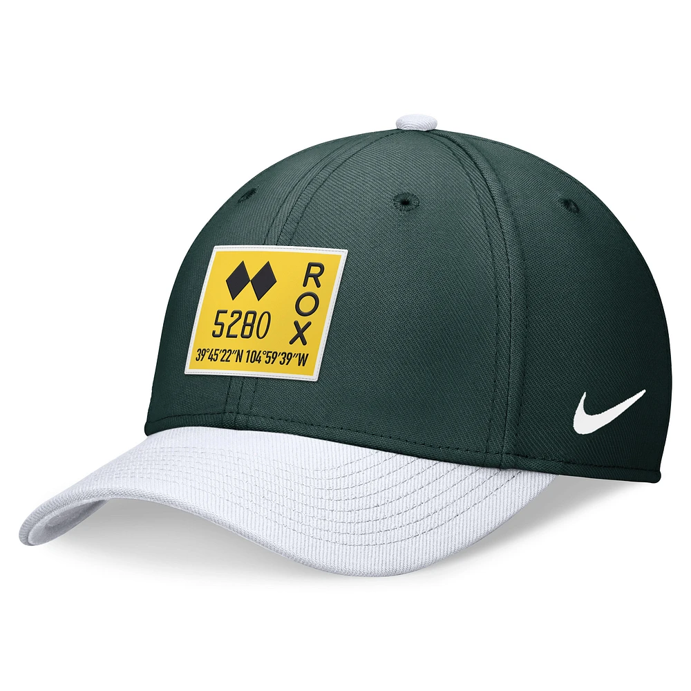 Men's Nike Green/White Colorado Rockies 2024 City Connect Swoosh Flex Hat