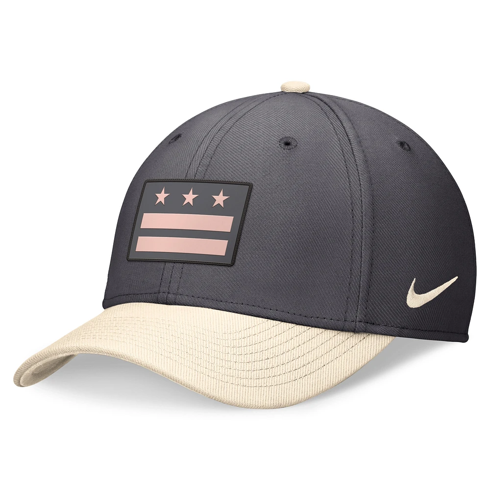 Men's Nike Charcoal/Cream Washington Nationals 2024 City Connect Swoosh Flex Hat