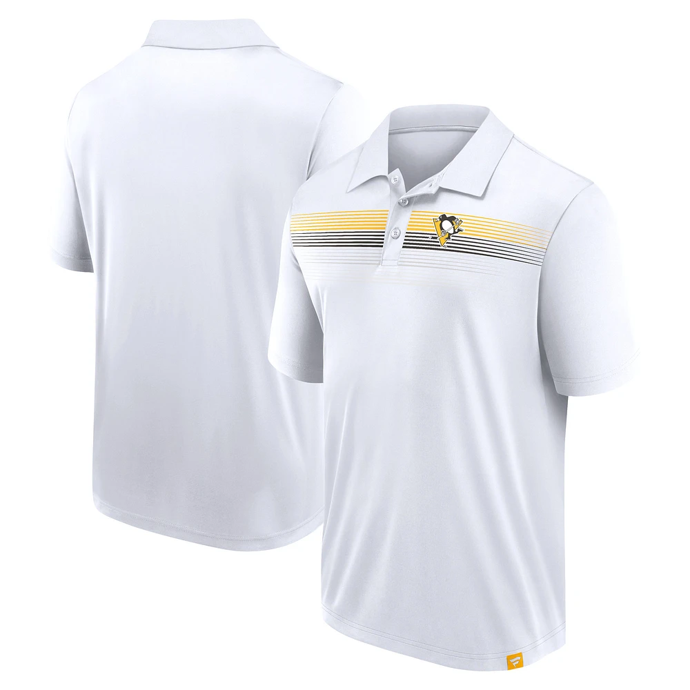 Men's Fanatics White Pittsburgh Penguins Victory For Us Interlock Polo