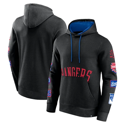 Men's Black New York Rangers Wild Winner Fleece Pullover Hoodie