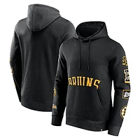 Men's Fanatics Black Boston Bruins Wild Winner Fleece Pullover Hoodie