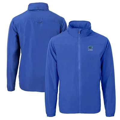 Men's Cutter & Buck  Royal Florida Gators Alumni Logo Charter Eco Knit Recycled Full-Zip Jacket