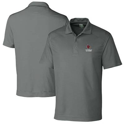 Men's Cutter & Buck  Gray Louisville Cardinals Alumni Logo DryTec Genre Textured Solid Polo