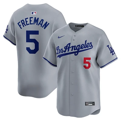 Men's Nike Freddie Freeman Gray Los Angeles Dodgers Away Limited Player Jersey