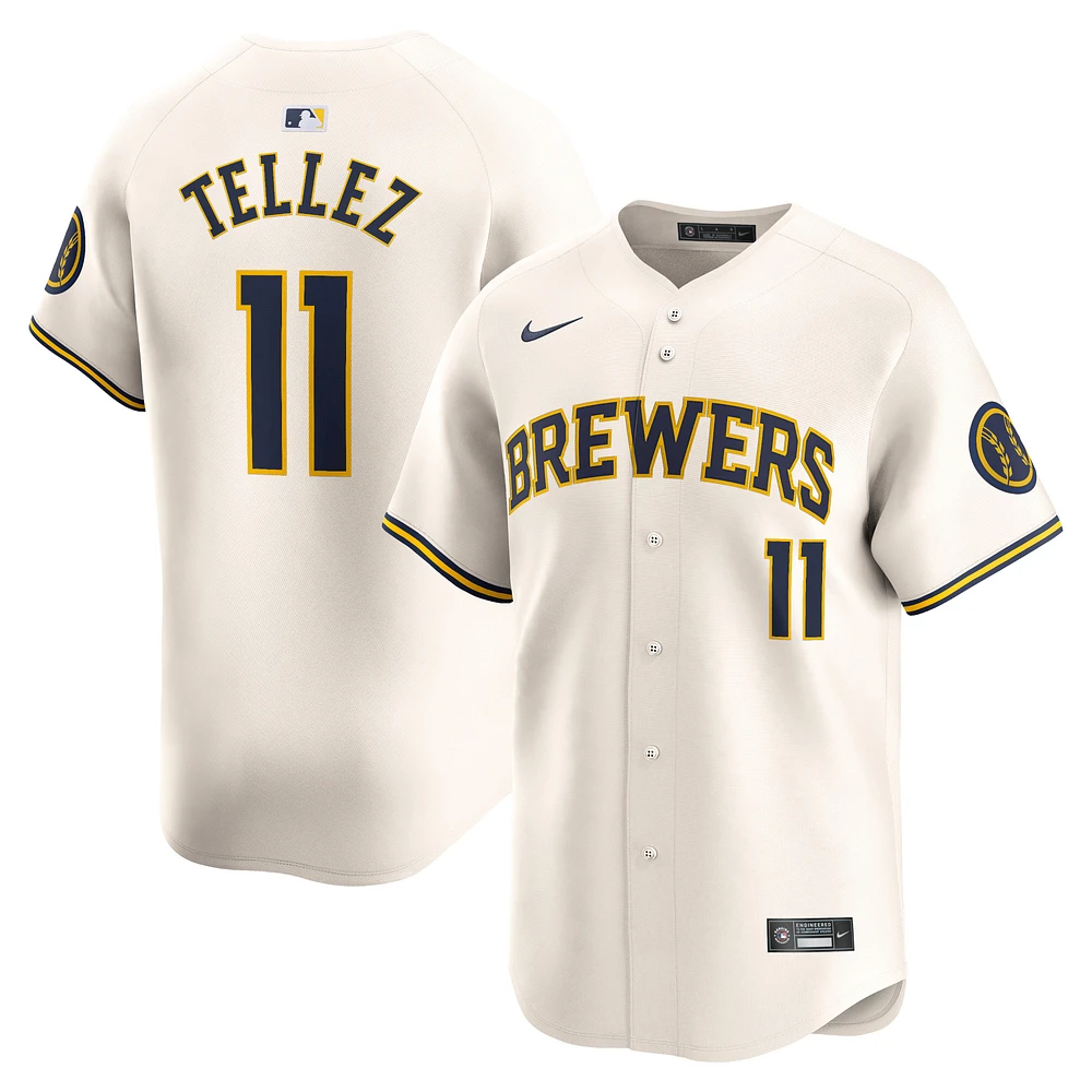 Men's Nike Rowdy Tellez Cream Milwaukee Brewers Home Limited Player Jersey