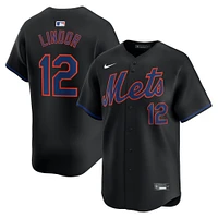 Men's Nike Francisco Lindor Black New York Mets Alternate Limited Player Jersey