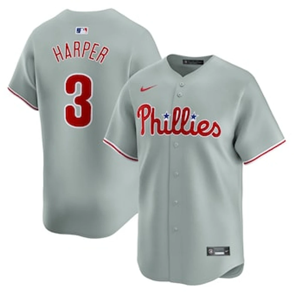 Men's Nike Bryce Harper Gray Philadelphia Phillies Away Limited Player Jersey