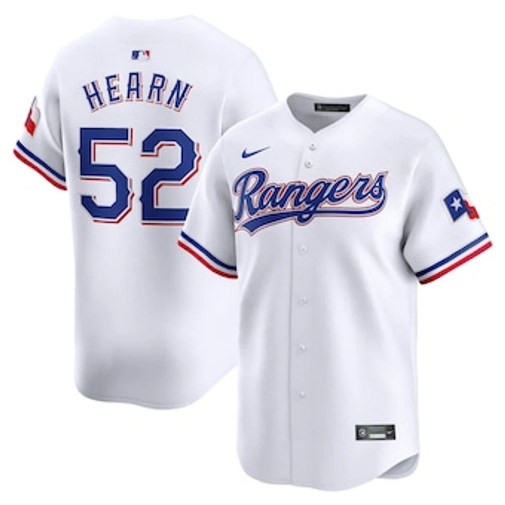 Men's Nike Taylor Hearn White Texas Rangers Home Limited Player Jersey