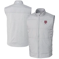 Men's Cutter & Buck  Gray Texas A&M Aggies Alumni Logo Stealth Hybrid Quilted Windbreaker Full-Zip Vest
