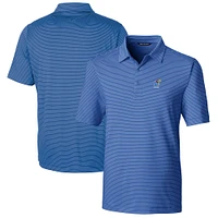 Men's Cutter & Buck Royal Kansas Jayhawks Alumni Logo Forge Pencil Stripe Stretch DryTec Polo