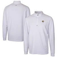Men's Cutter & Buck  White Missouri Tigers Alumni Logo Traverse Stretch Quarter-Zip Pullover Top