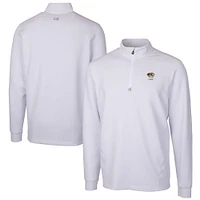Men's Cutter & Buck  White Missouri Tigers Alumni Logo Traverse Stretch Quarter-Zip Pullover Top