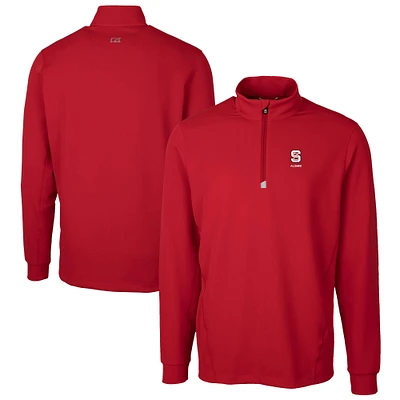 Men's Cutter & Buck NC State Wolfpack Alumni Logo Traverse Stretch Quarter-Zip Pullover Top