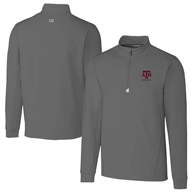 Men's Cutter & Buck Texas A&M Aggies Alumni Logo Traverse Stretch Quarter-Zip Pullover Top