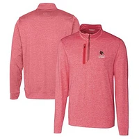 Men's Cutter & Buck  Red Louisville Cardinals Alumni Logo Stealth Heathered Quarter-Zip Pullover Top