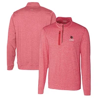 Men's Cutter & Buck  Red Louisville Cardinals Alumni Logo Stealth Heathered Quarter-Zip Pullover Top