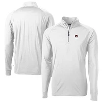 Men's Cutter & Buck  White Auburn Tigers Alumni Logo Adapt Eco Knit Stretch Recycled Quarter-Zip Pullover Top