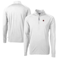 Men's Cutter & Buck  White Auburn Tigers Alumni Logo Adapt Eco Knit Stretch Recycled Quarter-Zip Pullover Top
