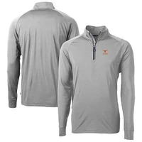 Men's Cutter & Buck Texas Longhorns Alumni Logo Adapt Eco Knit Stretch Recycled Quarter-Zip Pullover Top