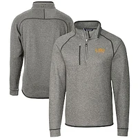 Men's Cutter & Buck  Heather Gray LSU Tigers Alumni Logo Mainsail Sweater-Knit Half-Zip Pullover Jacket