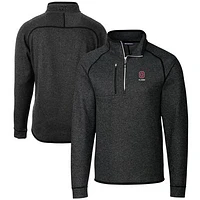 Men's Cutter & Buck  Heather Charcoal Ohio State Buckeyes Alumni Logo Mainsail Sweater-Knit Half-Zip Pullover Jacket